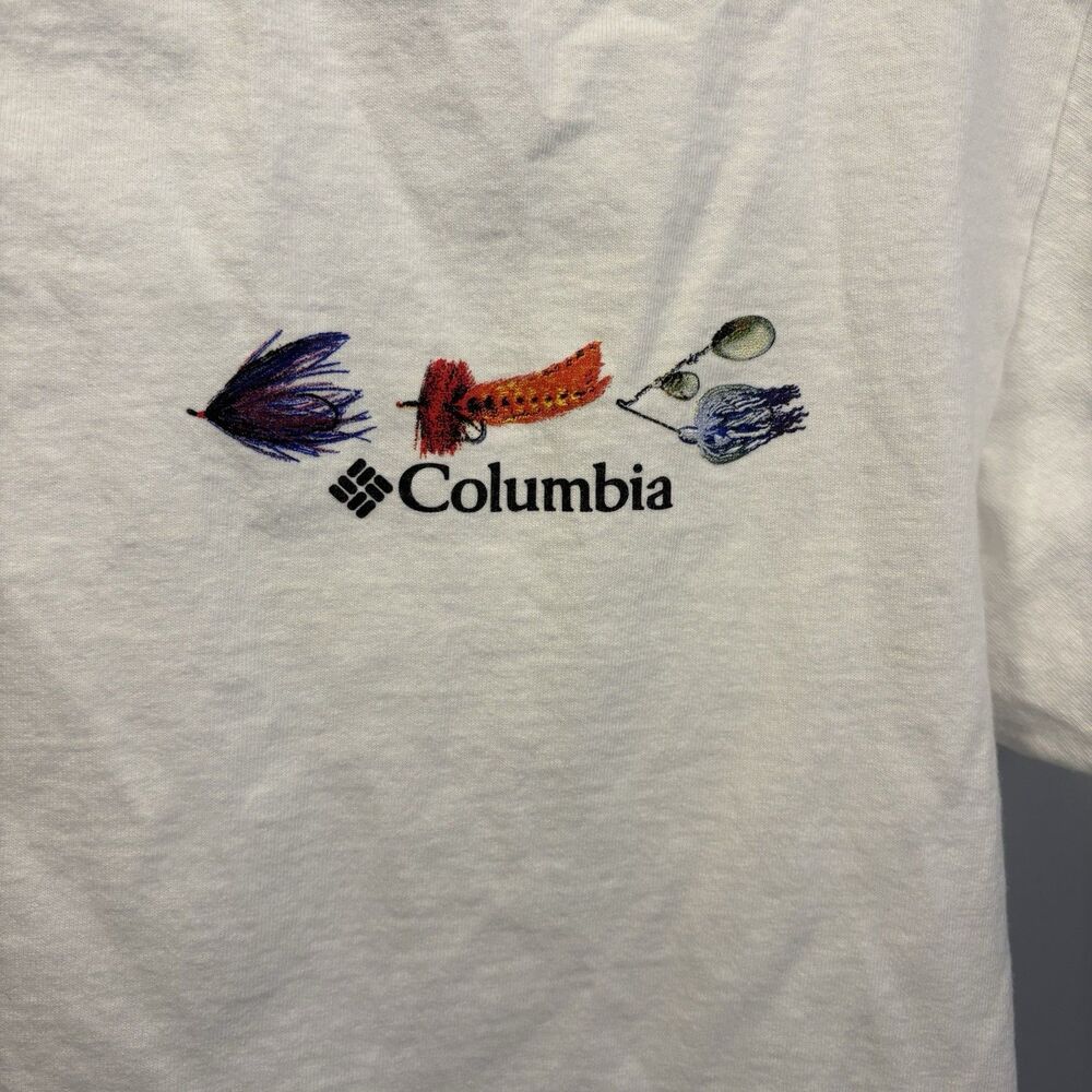 Columbia "Periodic Table of Fish Lures and Flies" Men's T-Shirt Size Medium - Picture 2 of 7
